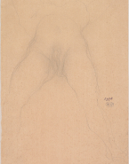 Femme nue sur le dos, de face et les jambes écartées