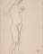 Femme nue debout, de profil vers la droite, les mains à hauteur d'épaule