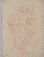 Paix,femme nue et deux putti