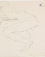 Femme nue assise, la tête entre les bras, les jambes repliées