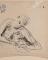 Buste de femme nue écrivant de la main gauche