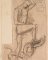 L'homme et le serpent ; Figures (au verso du premier support) ; Etude pour un socle (au verso du second support)