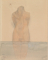 Femme nue de face, agenouillée et la tête renversée en arrière