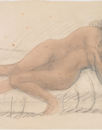 Couple de femmes nues, allongées et enlacées
