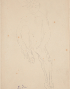 Petite fille nue assise, de face, une jambe repliée, d'après Jeanne Simpson, (1897-1981 ?), fille de Kate Simpson