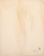 Femme nue debout au bras levé