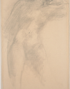 Femme nue debout, de face, un bras replié
