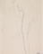 Femme nue de trois-quarts et de dos, en appui sur la jambe droite surélevée