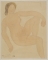 Femme nue assise vers la droite, un bras sur le genou gauche replié ; Femme nue de face, un genou en terre (au verso)