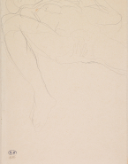 femme nue sur le dos, de face, jambes écartées, une main sous la cuisse