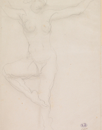 Femme nue dansant, bras écartés
