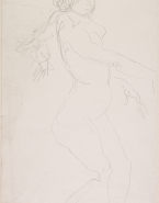 Femme nue dans un mouvement de danse vers la droite