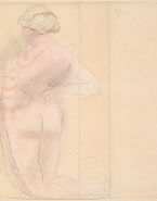 Femme nue agenouillée et de dos