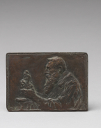 Portrait d'Auguste Rodin travaillant au Balzac