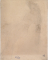 Femme nue assise de profil, vers la gauche et appuyée sur un coude et sur une main