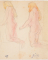Deux femmes nues de profil et à genou