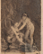 Femme nue, à demi allongée, serrant contre elle un enfant ; Photographie retouchée d'une gravure de Roger d'après Le Bain de Prud'hon (au verso)