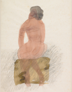 Femme nue assise et de dos