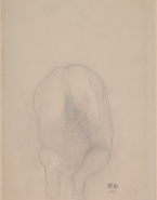 Femme nue agenouillée, vue par la croupe
