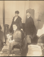 Rodin entouré de Léonce Bénédite, de Henriette Coltat (?) et deux autres personnes
