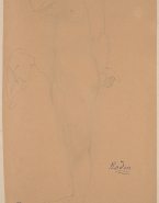 Femme nue debout, de profil à gauche