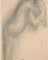 Femme nue de dos passant une jambe par-dessus l'épaule