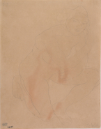 Femme nue, un genou en terre