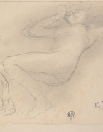Femme nue allongée, bras et jambes repliés