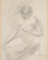 Femme drapée assise sur les talons