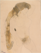 Femme nue aux cheveux dénoués