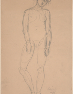 Femme nue debout, de face, les bras le long du corps