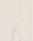 Femme nue debout, de profil à gauche, un bras replié vers l'avant, l'autre tendu vers l'arrière, d'après Hanako ? danseuse japonaise (1868-1945)