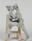 Assemblage : Deux nus féminins debout, face à face, maquette pour Jeux de Nymphes