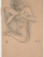 Femme nue assise, un pied sous le menton