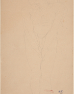 Femme nue de face, les mains entre les cuisses ; Femme nue assise vers la droite, une main entre les cuisses (au verso)