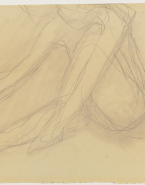 Femme nue assise vers la gauche, un pied dans une main ; Femme nue accroupie, de profil à gauche (au verso)