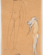 Deux femmes nues, une main à l'épaule