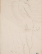 Femme nue de dos, à demi en torsion vers la droite