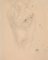 Femme nue de face, un genou en terre, les mains croisées sur la poitrine