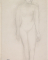 Femme nue, debout, de face, les bras le long du corps