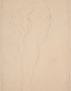 Femme nue debout, de profil à droite, les mains sur la croupe