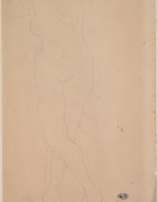 Femme nue de face, jambes croisées