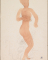 Femme nue aux bras et aux jambes légèrement pliés