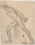 Etude d'après le gladiateur Borghèse du musée du Louvre ; Cheval attelé (au verso)