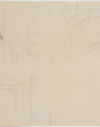 Divers motifs architecturaux : fronton, arcs… ; Façade, pinacle, fronton (au verso)