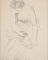 Femme assise, la poitrine dénudée