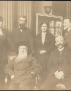 Rodin, Auguste Beuret, Henriette Coltat, Eugène Rudier, Léonce Bénédite et sa fille (?)