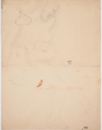Femme nue assise appuyée sur une main
