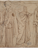 Détail de la procession des Panathénées, d'apres la frise du Parthénon (face est)