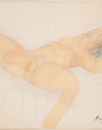 Femme nue allongée aux jambes écartées